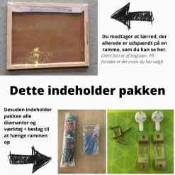 Pakke med diamond paint med 3d-ramme