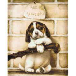 4 uger gammel hundehvalp - diamond paint
