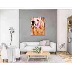 Labrador med blomst i diamond paint