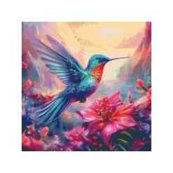 Farverig fugl, diamond art