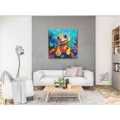 Farverig havskilpadde som diamond paint