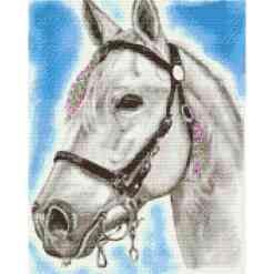 Hvid hest i diamond paint