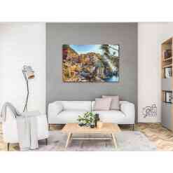 Smukt Diamond Art-billede af Cinque Terre. Bestil hos 5D Diamond Paint.