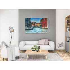 Premium Diamond Art, der viser Venedigs kanaler. Bestil hos 5D Diamond Paint.