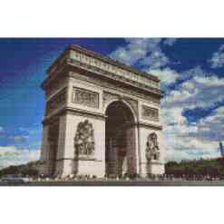 Diamond Art-billede, der viser Triumfbuen i Paris, en af Frankrigs mest ikoniske monumenter. Genskab skønheden af Triumfbuen ved hjælp af smukke diamanter.